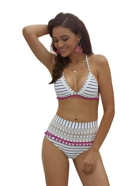 Brand Coastal Blue Womens Swimwear Mesh Insert High Neck Bikini Top